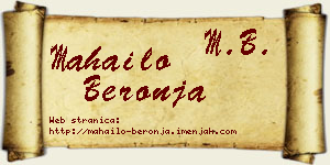 Mahailo Beronja vizit kartica